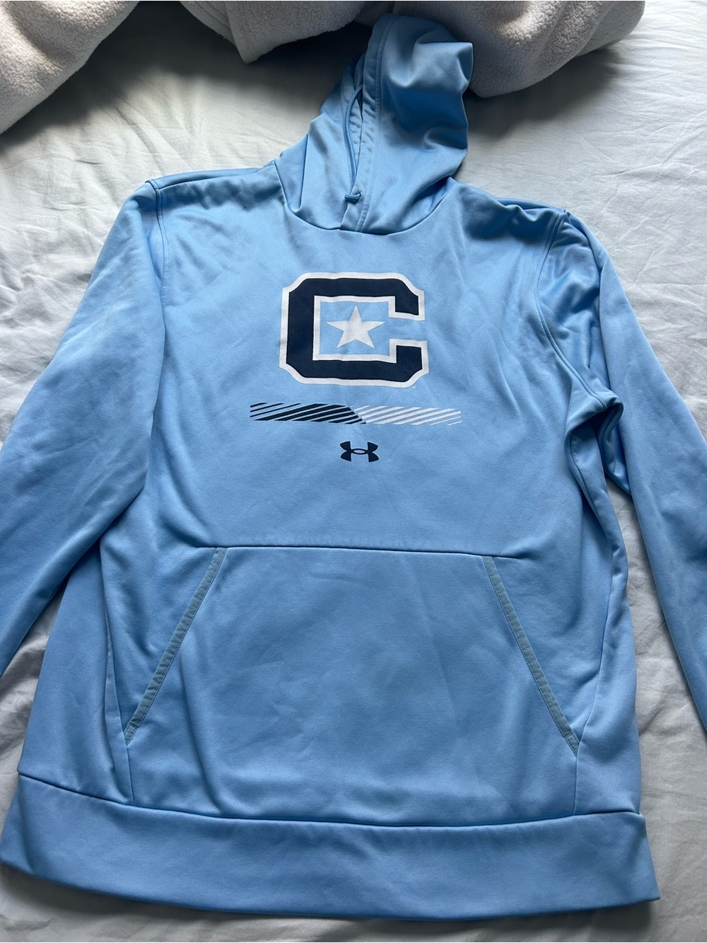 Under Armour Sky Blue Pullover Hoodie with Logo